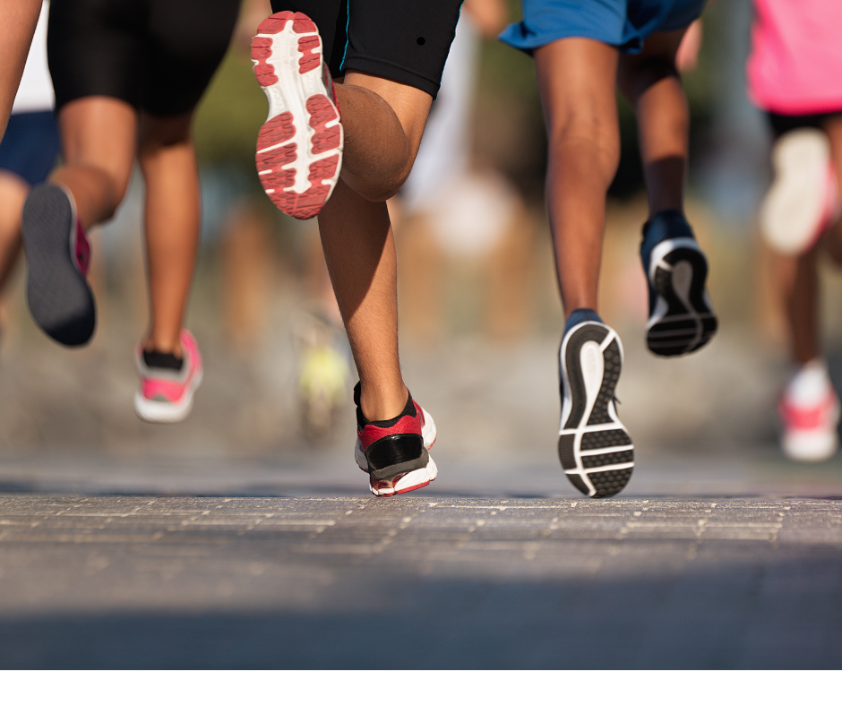 group of runners in a city setting